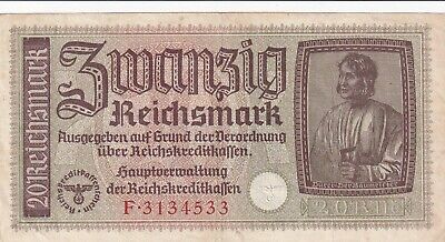 Germany, 20 Reichsmark  (1940-1945) Occupied Territories Wwii (b628)