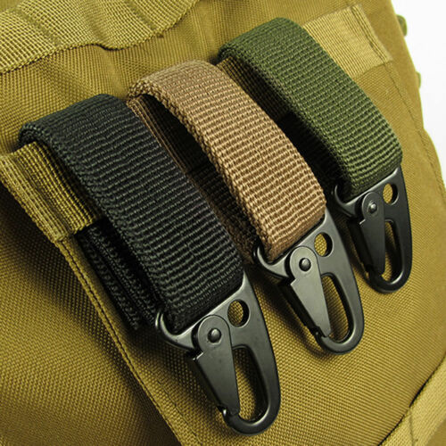 Tactical Molle Hanging Belt Carabiner Keyhook Webbing Buckle Strap Clip Backpack